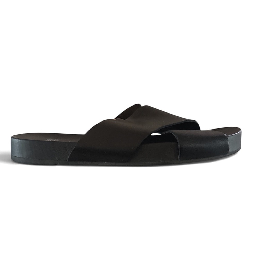 Eileen Fisher Leather Crisscross Slide Sandals